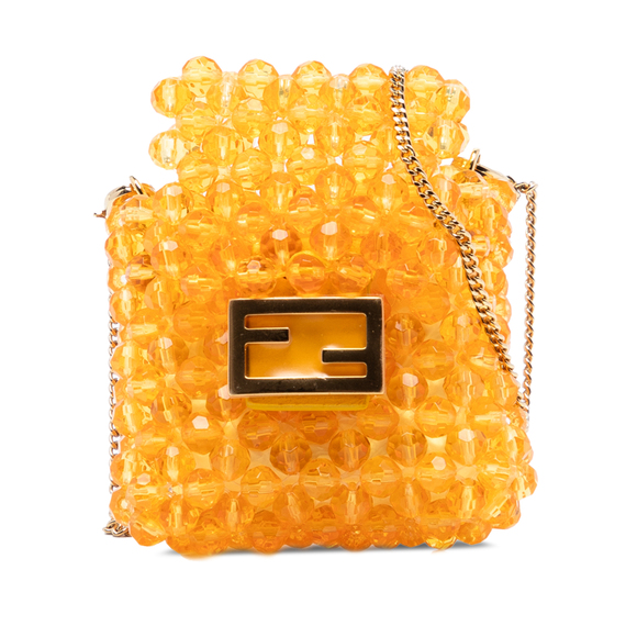 Fendi Handbags - Pre-Loved Fendi Mini Glass Vitello King Beaded Pico Baguette Charm